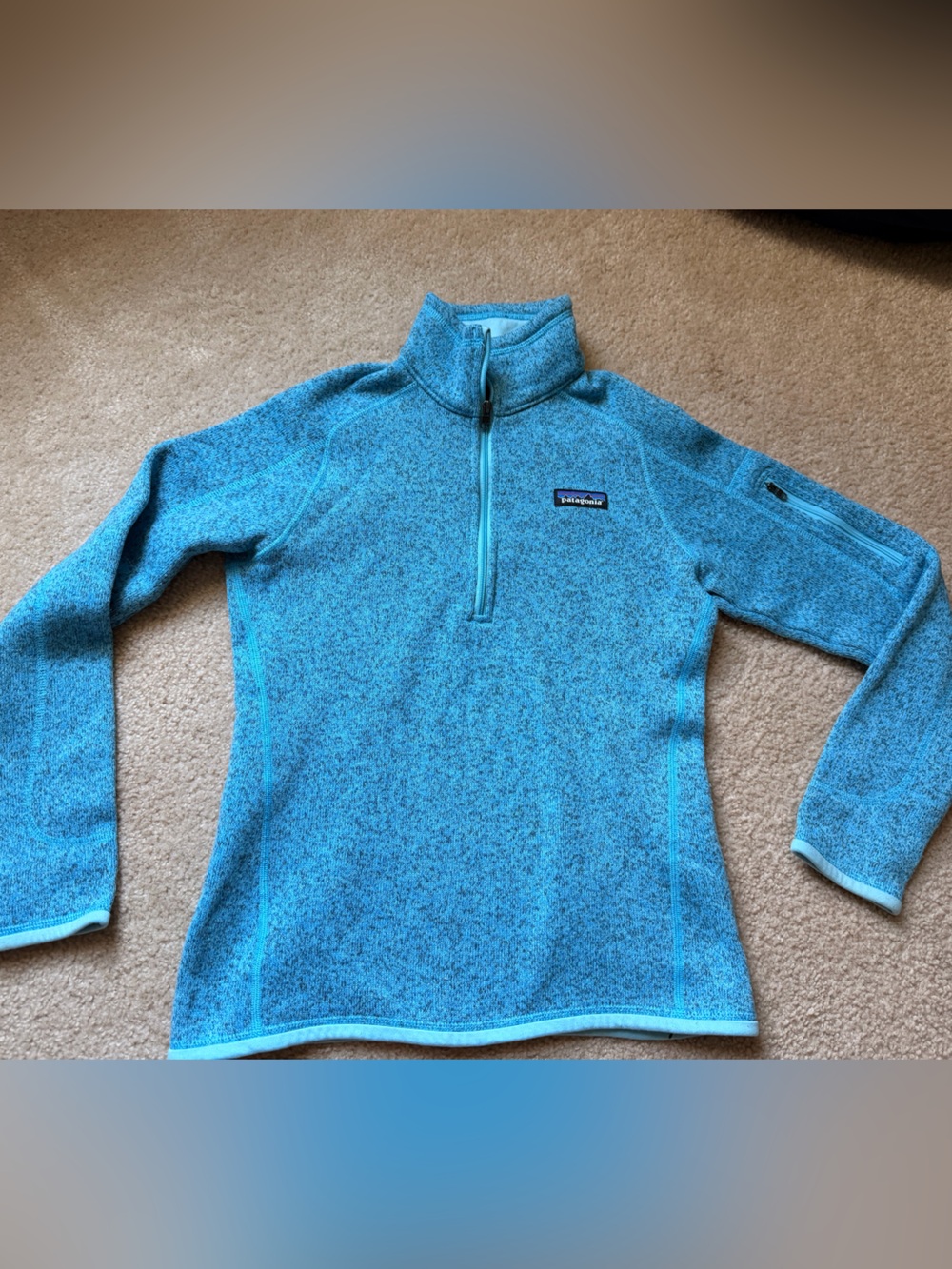Patagonia Women's Teal Blue Quarter-Zip Fleece Pullover